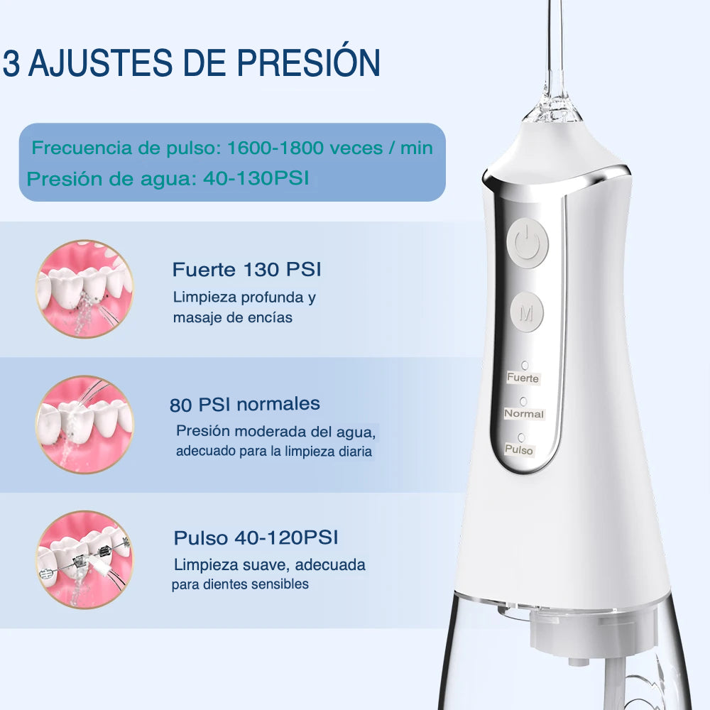 VitallyPRO-Irrigador bucal supersónico para una limpieza profunda con chorro de agua